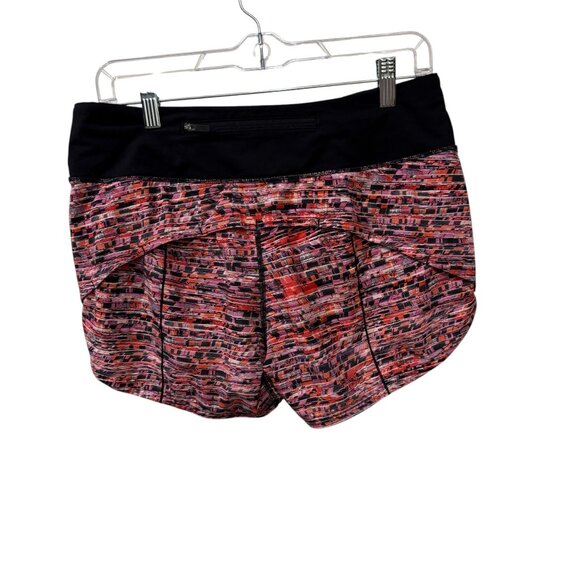 Lululemon Womens Speed Up Shorts  Red/Black Patterned Size 8 Swift Ultra Fab - Picture 3 of 5